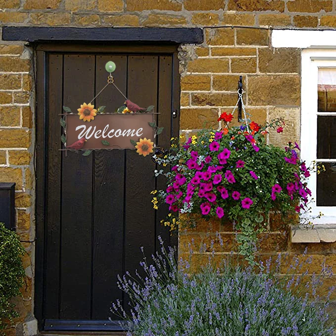 Metal Welcome Signs For Outside Add Warm And Bright Feeling To Your House  For Garden