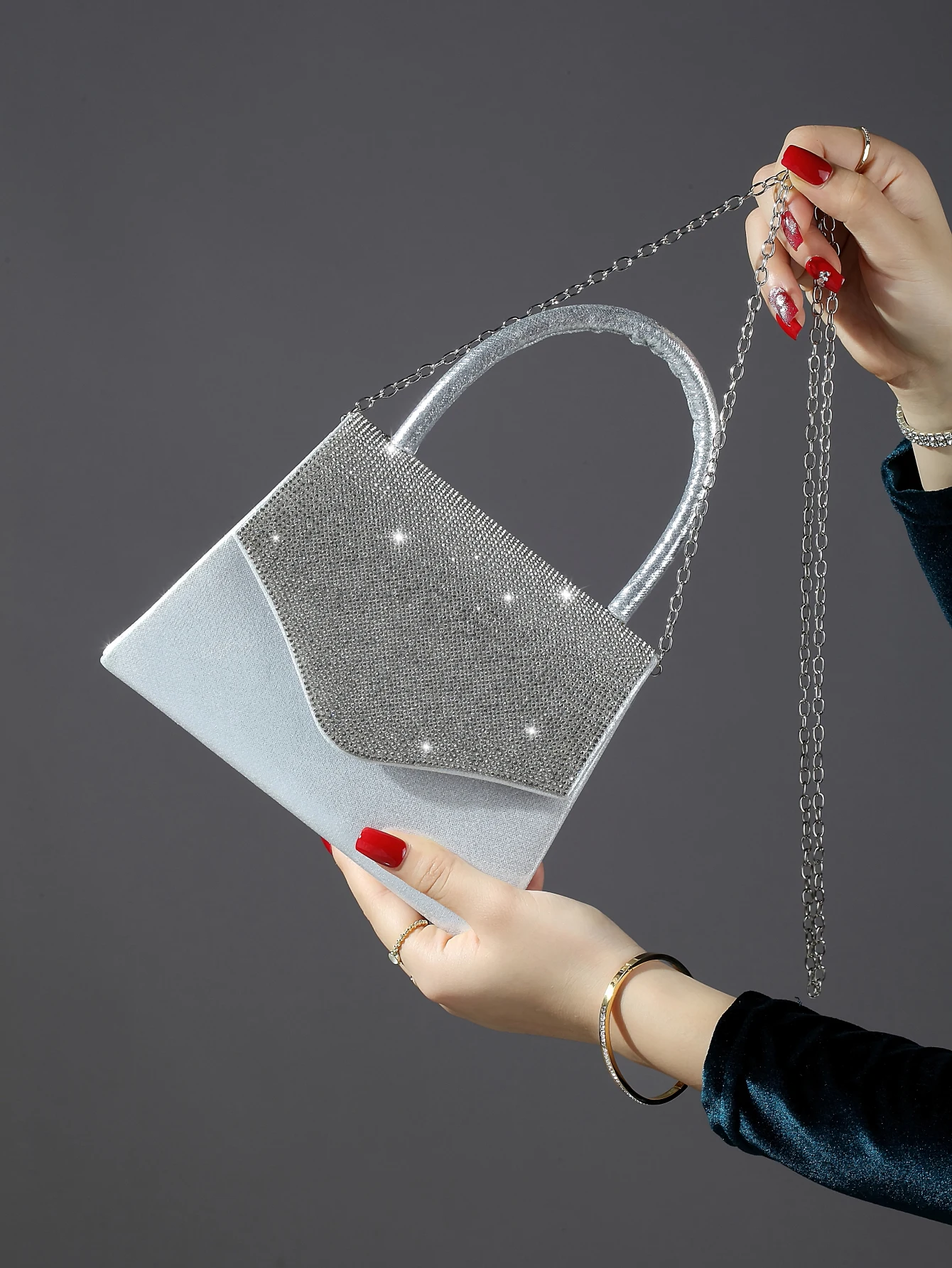 Shiny and charming wedding bag, evening bag, luxurious, exquisite, fashionable and elegant handbag, envelope bag