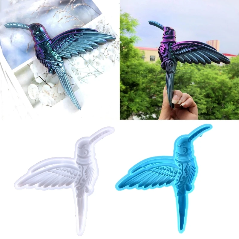 R3MC Silicone Mold Hummingbird Shape Pendants Epoxy Resin Molds for DIY Epoxy Resin Crafting Mould Jewelry Making Crafts