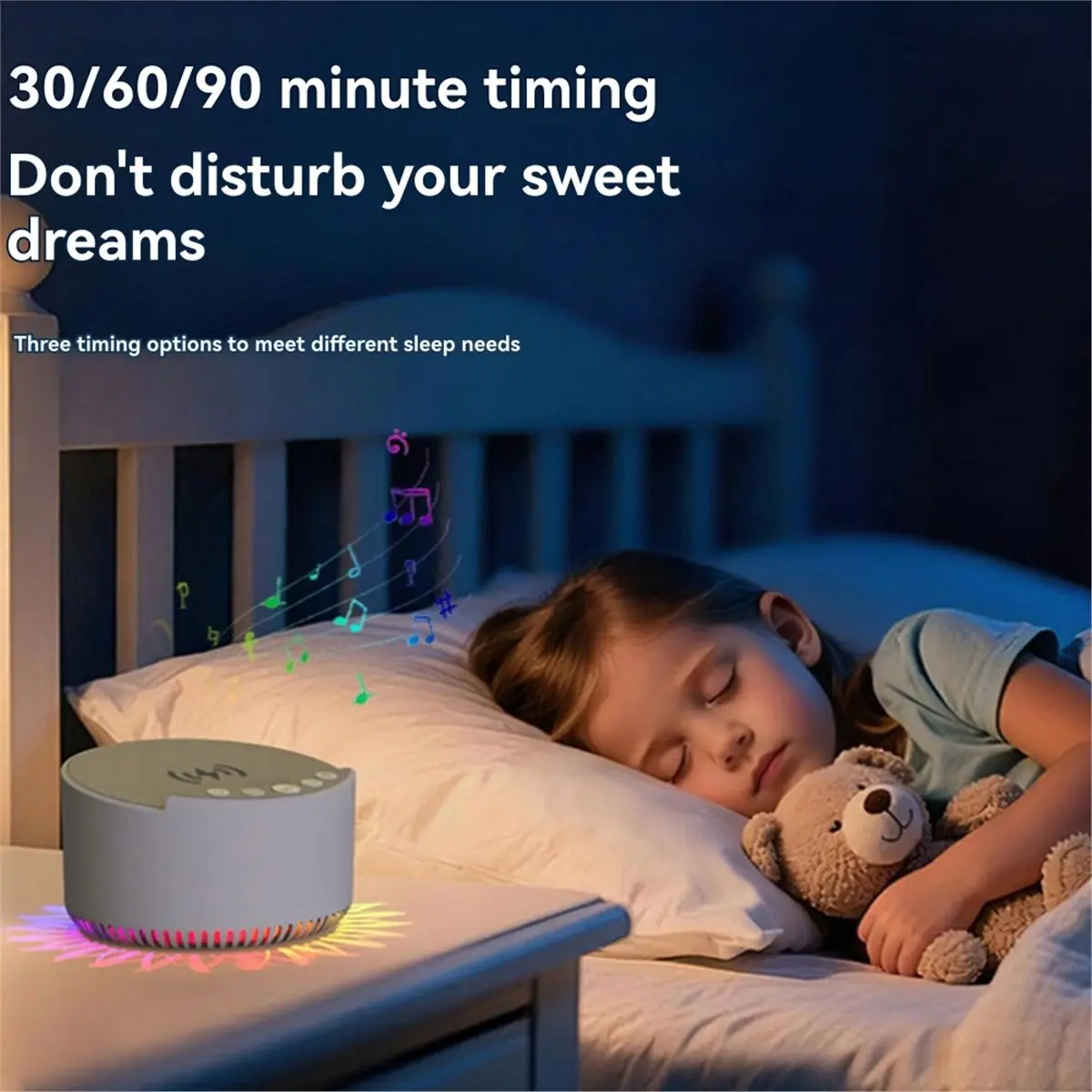 

(BOFF) Bluetooth-колонка с белым шумом, RGB-подсветкой, ритмичной музыкой, беспроводной быстрой зарядкой 15 Вт и атмосферной подсветкой