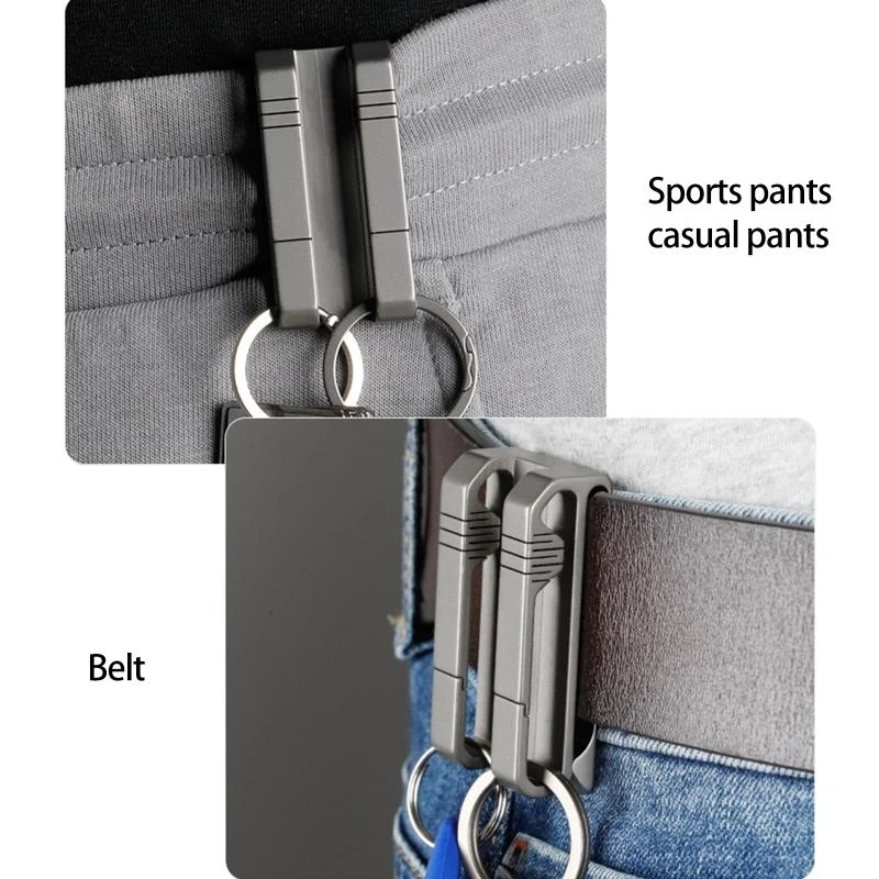 Q39E Alloy Keyring Security Buckle Waist Belt Buckle Waistband for Key H