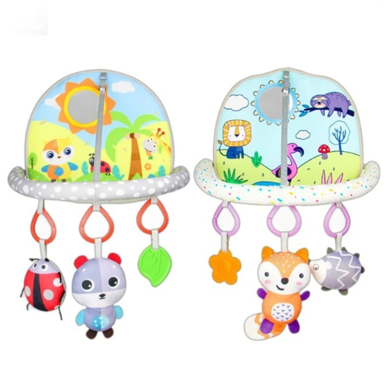 Lovely Baby Car Seats Toy Hanging Toy Cartoon Animals Soft Plush Infant Doll Mobile Bed Newborn Presents Smoothing Toy