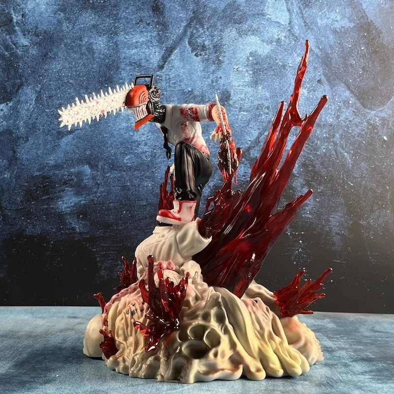 Anime Figure Chainsaw Man Denji Pochita Fit Standing Position Fighting Model Toy PVC Boxed Big Gift Sculpture Ornaments 27CM