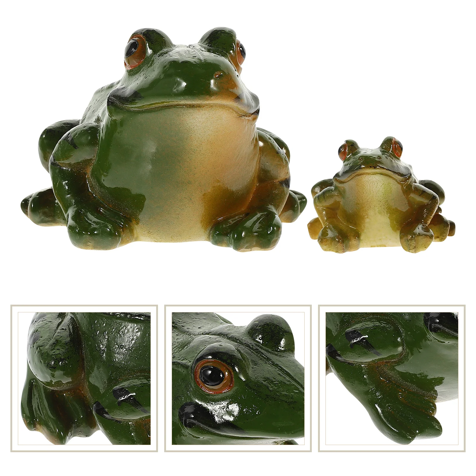 

2 Pcs Frog Ornaments Garden Decoration Outdoor Figurine Sculpture Resin Fish Tank