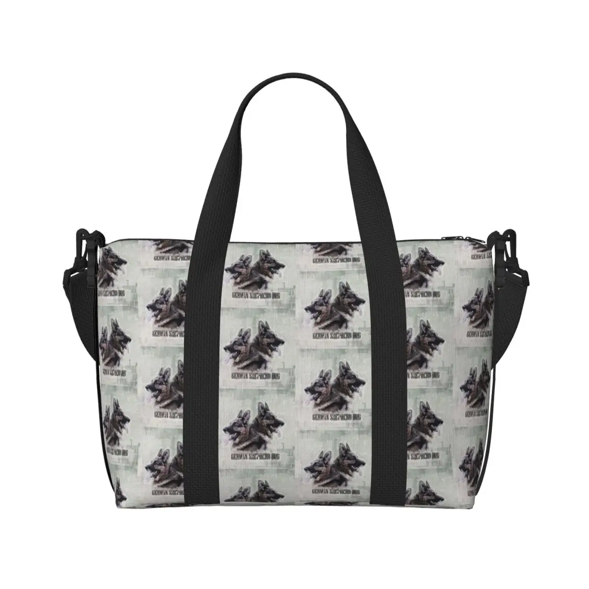 Custom German Shepherd Dog Tote Bag for Women Large Capacity Alsatian Wolf Dog Beach Gym Travel Bags