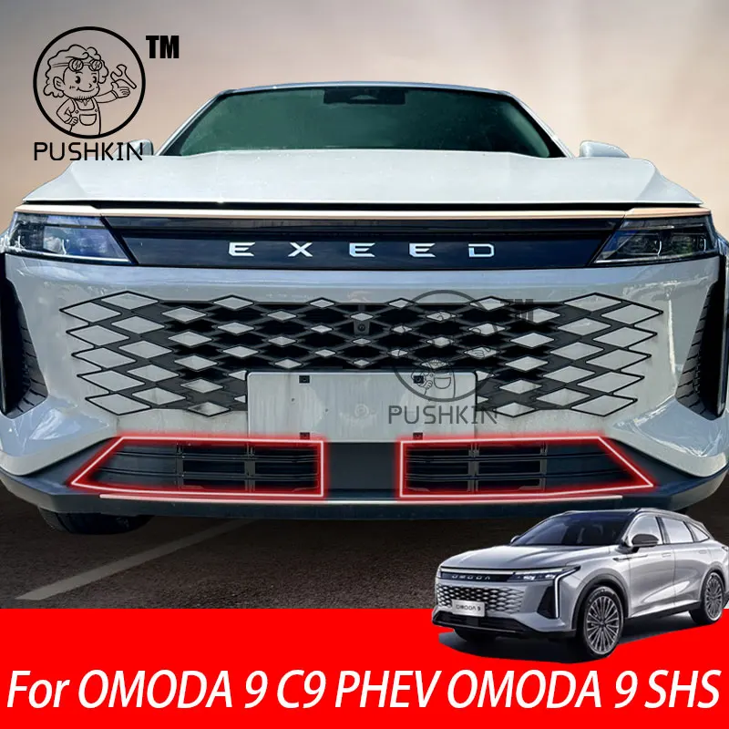 

Для OMODA 9 C9 PHEV OMODA 9 SHS 2024, Стайлинг автомобиля, защитная сетка от насекомых, защитный чехол, передний бампер, пылезащитная решетка, крышка