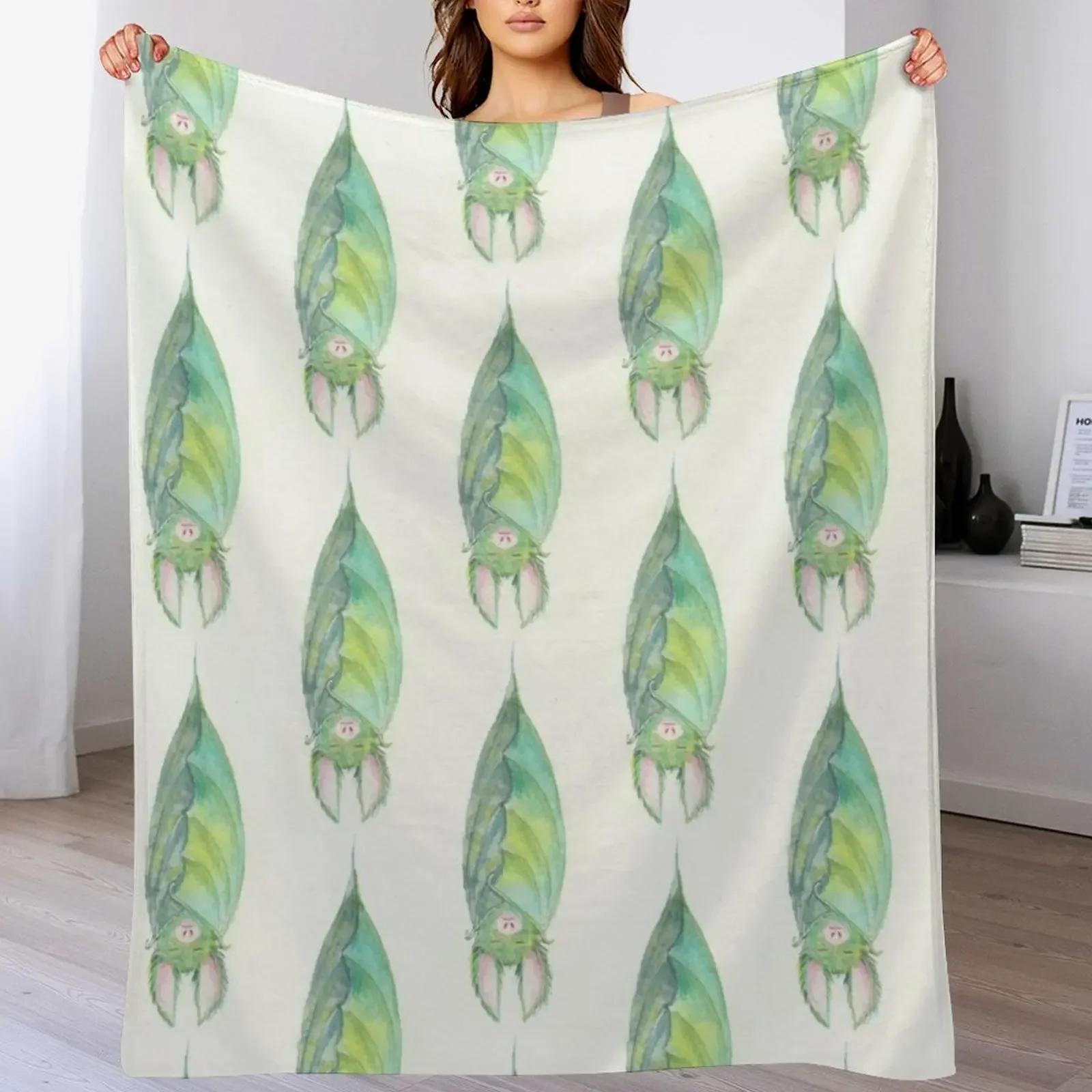 

Green Bat Throw Blanket Warm Flannel Blanket for Couch Chair Bedroom