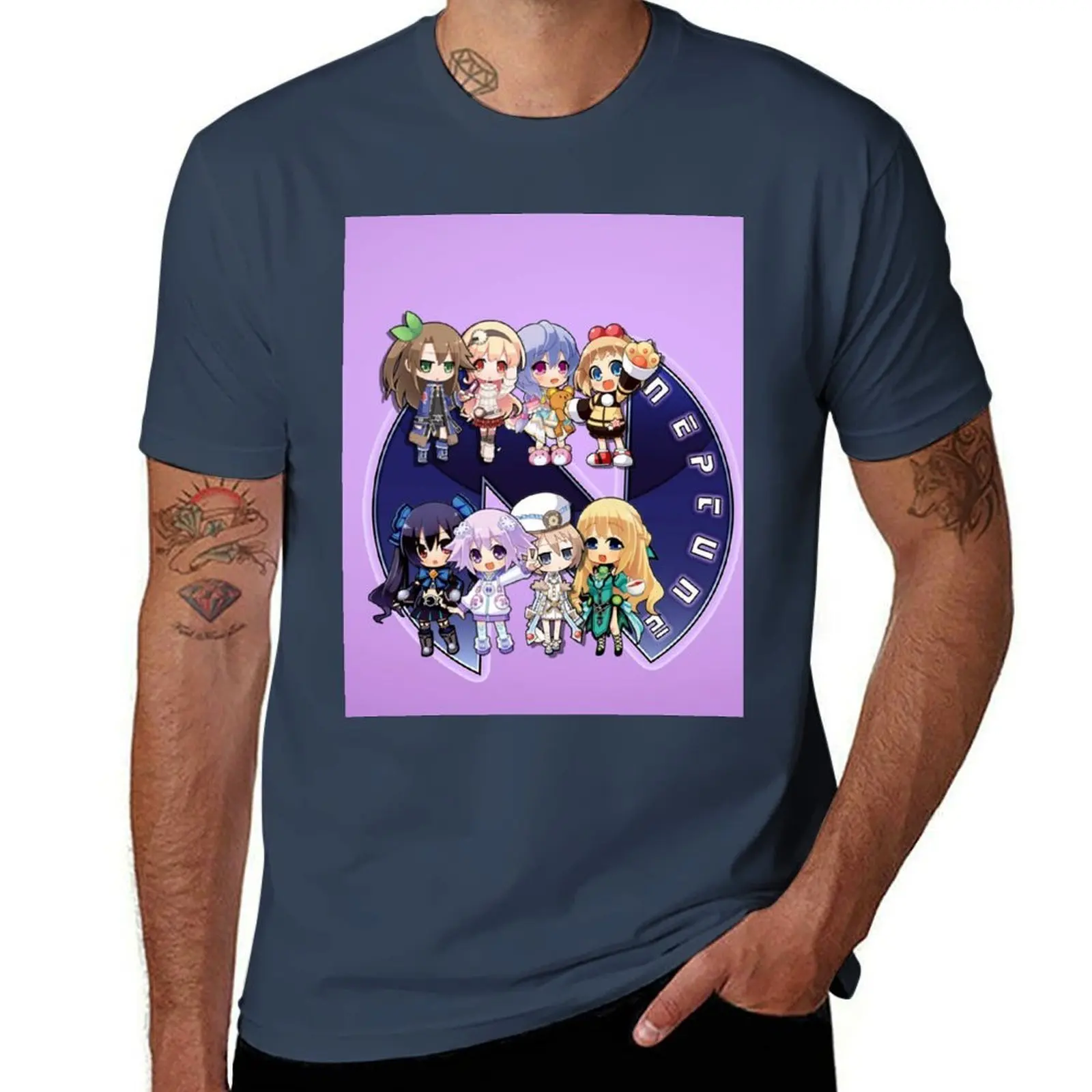 

Hyperdimension Neptunia Chibi Characters T-Shirt man t shirt heavy cotton man t shirt cotton T-Shirt