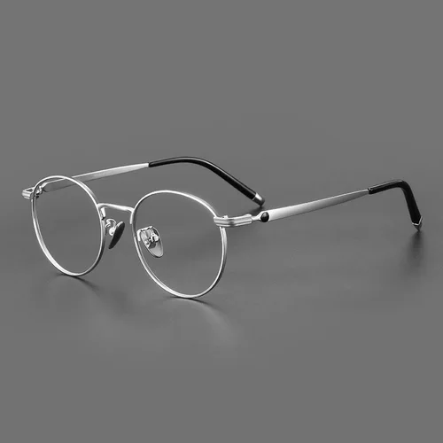 Imagen 2 del producto Gafas de moda FIRADA, gafas Vintage de lujo de titanio puro, gafas graduadas ópticas redondas, gafas para hombres y mujeres 01720-C