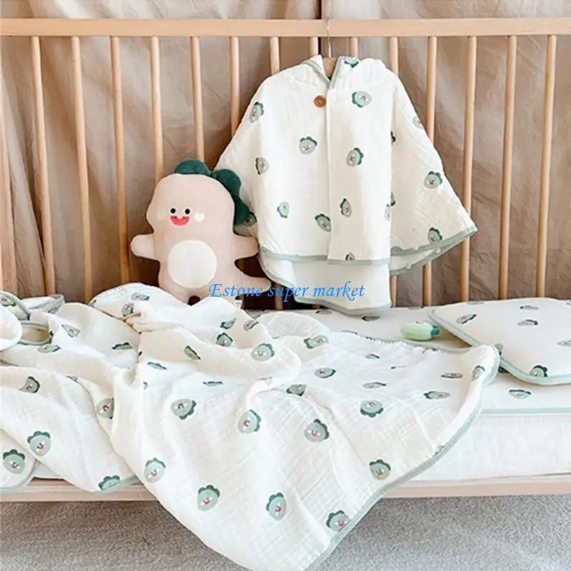 090B حديثي الولادة دش التفاف بطانية القطن قماط بطانية 2-layer منشفة الاستحمام الرضع الفراش التبعي