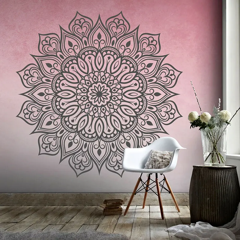 Mandala naklejka ścienna Boho, Hippie, Zen, Indian, Yoga Art Home Decor do salonu sypialnia zagłówek naklejka zdejmowane malowidła Z606