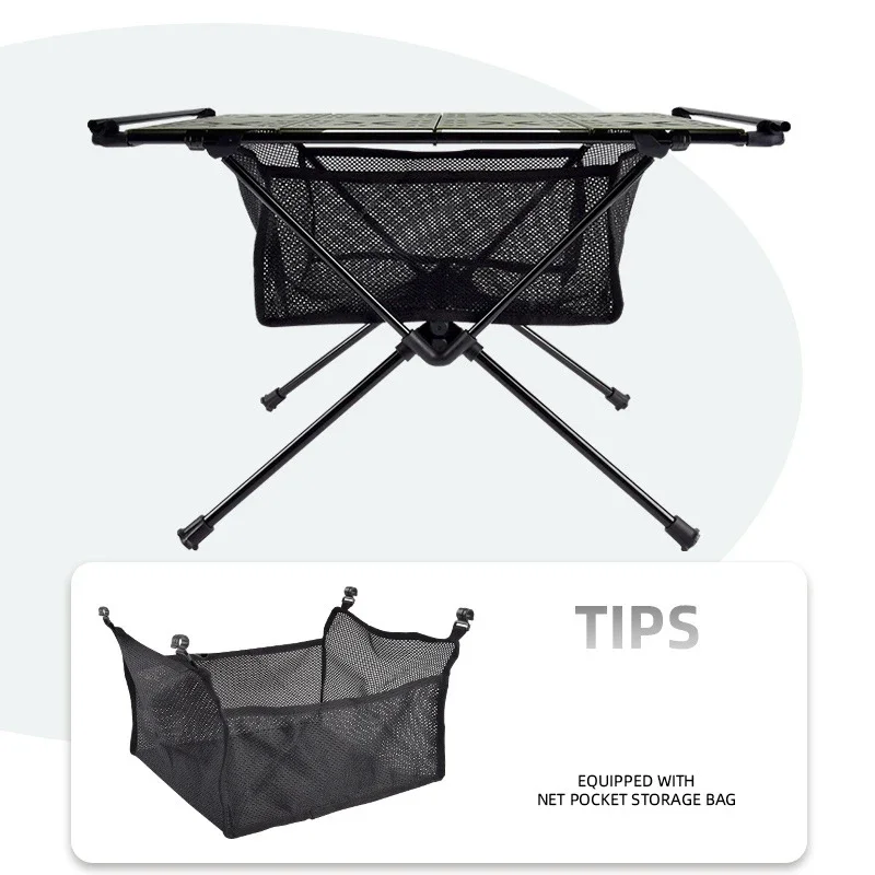 Multifunctional Portable Lightweight Aluminum Alloy Folding Camping Table with Accessories for Outdoor