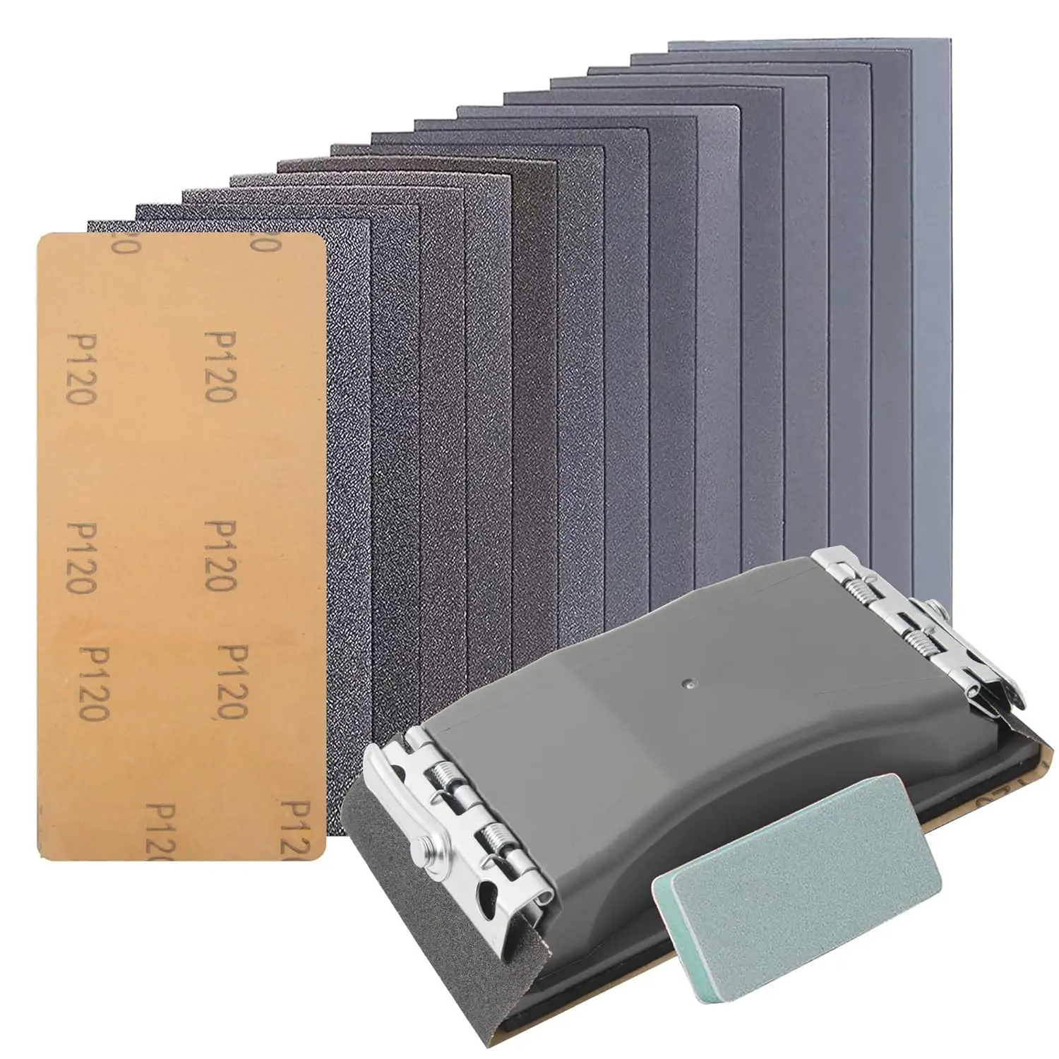 

44pcs Wet & Dry Sandpaper, 120-3000 Grit for Wood, Metal, Auto Polishing and DIY Projects