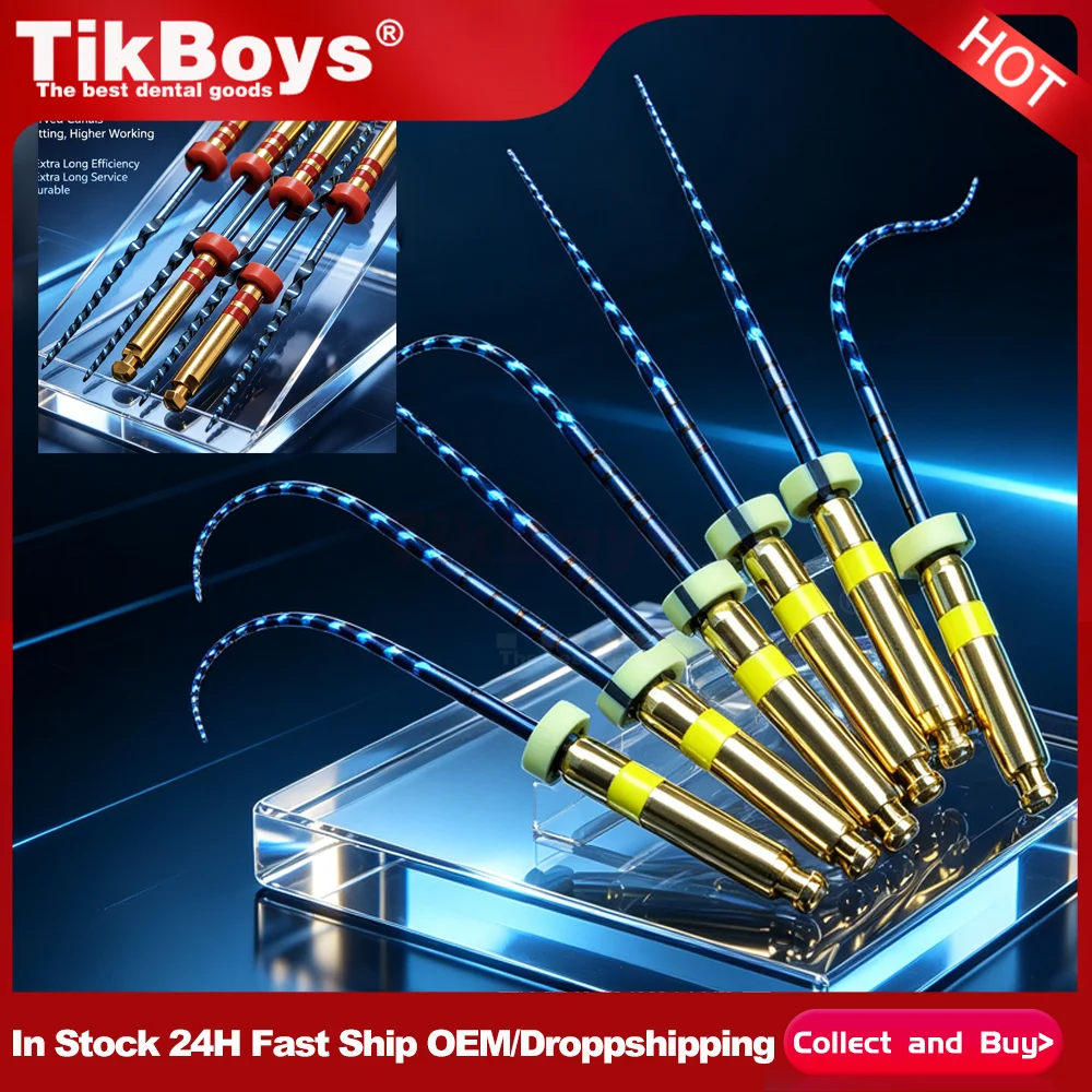 6Pcs/Box Dental NITI Heat Activation Super Files For Engine Use Nickel-titanium Canal Root File Alloy Endodontic Tip 20#25#04