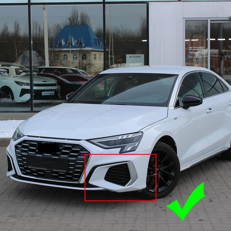 لأودي A3 8Y 35 TFSI 2021 2022 2023 2024 واقي زوايا المصد الأمامي للسيارة مادة ABS جزء التعديل الخارجي #2