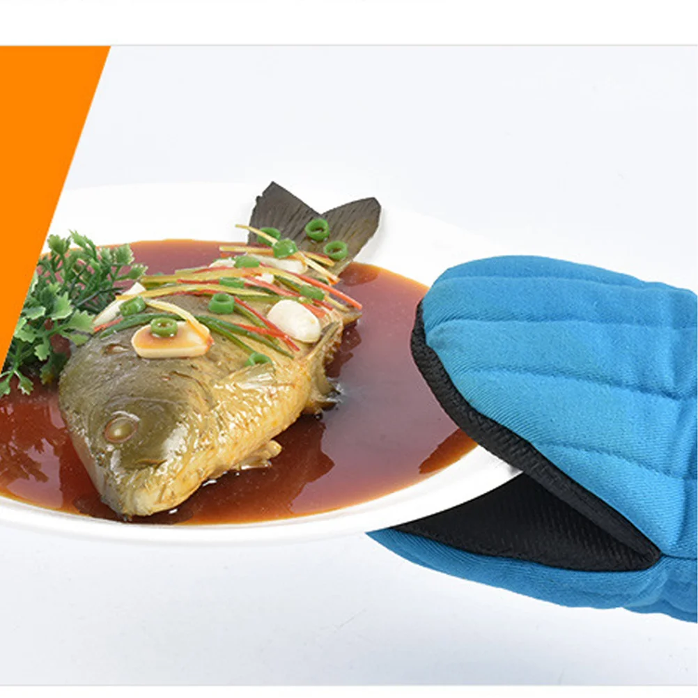 

1Pcs Heavy Duty Cotton Oven Mitts Heat Insulated Non Slip Baking Glove for Microwave Oven Pot Holder Cooking and Baking Use