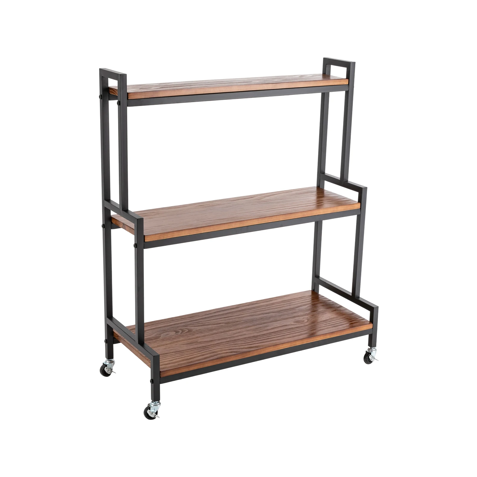 

3-tiers Plant Stand With Wheels & Allen Key Floor Mounted Plant Stand Large Capacity High Bearing Capacity