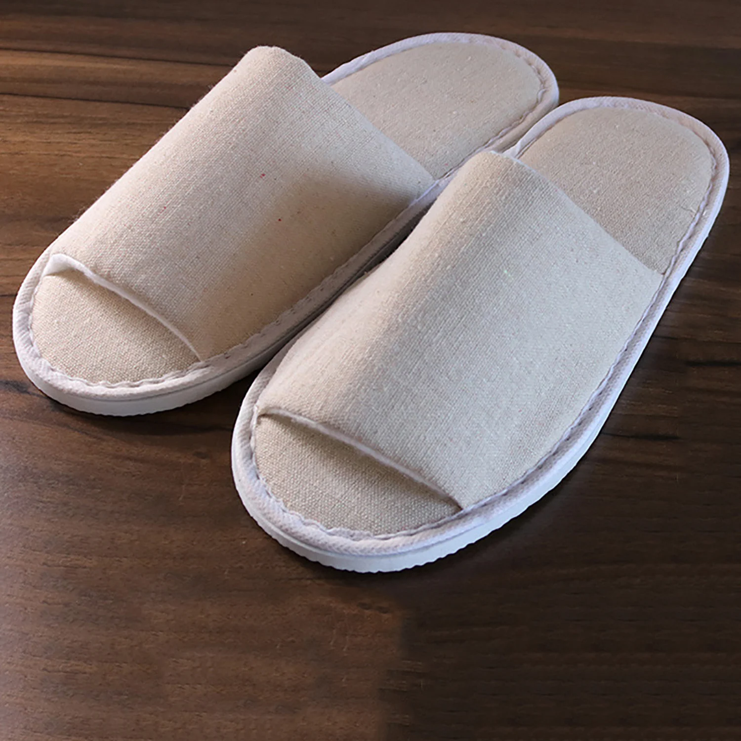 

1 Pair Hotel Slippers Shoes Guest Disposable Slippers Loafer Wedding Shoes Flip Flop Slippers Linen Home Non-slip