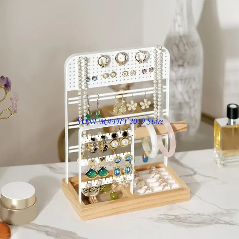 

F42F шикарные металлические ювелирные изделия Сборная стойка Удобная ювелирная подставка с крючками и серьги