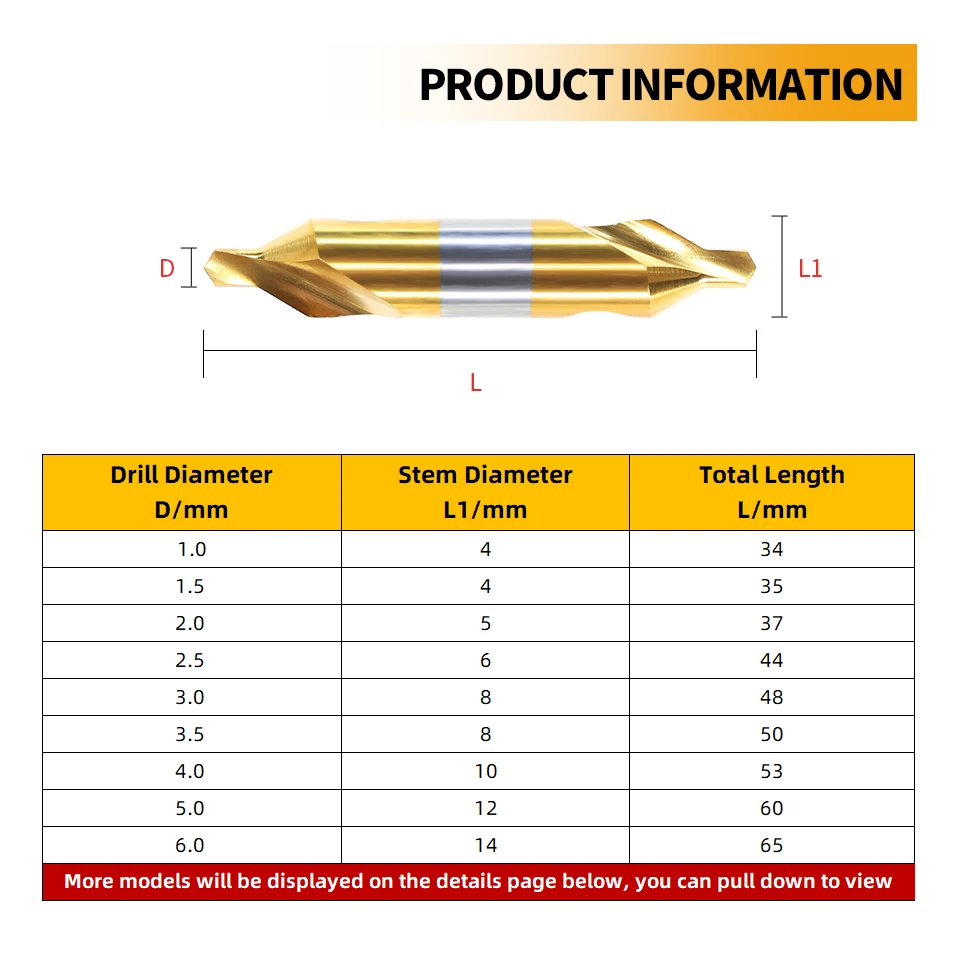 Imagem -02 - Rigtip-hss Centro Brocas Ti-revestido 60 Graus Escareadores Ângulo Bit Grupo Metal Centrando Bit Torno W6542 M35 Pcs 1.05 mm