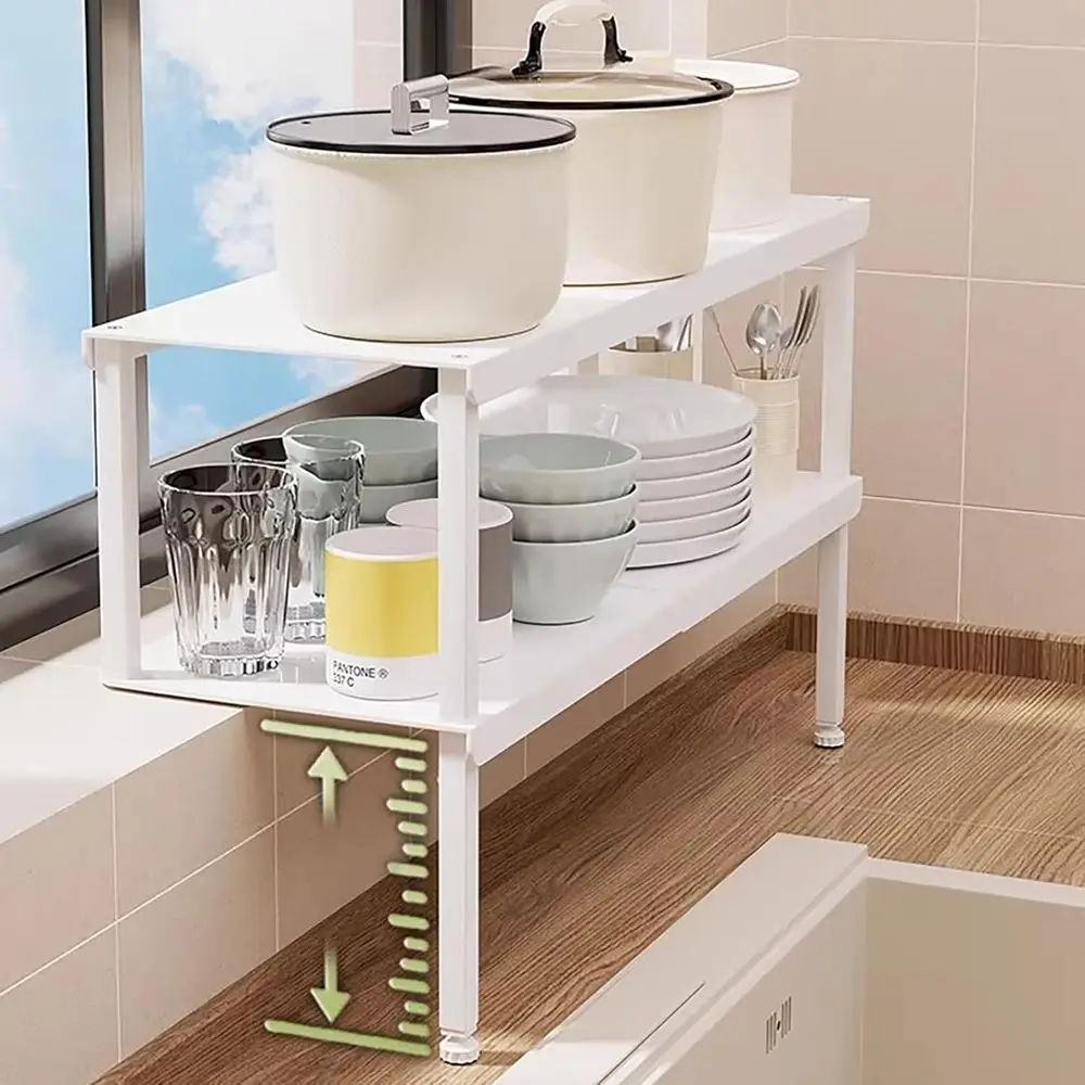 

Adjustable 2-Layer Window Shelf Extender, 14.9-26in Length, Space-Saving Storage for Plants and Organization