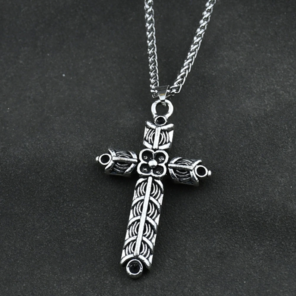 Amulet Necklace - Double side Viking Necklace Athelstan's Cross Ragnar Indian Jewelry Men Women Pendant Vikings Antiquing