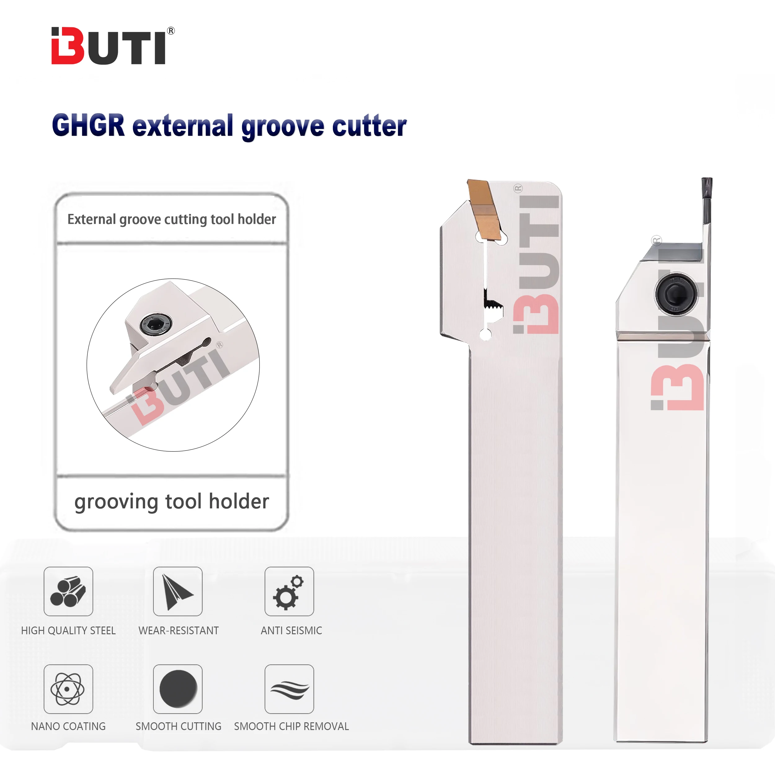 

GHGR/GHGL1616H-3T20 GHGRL/GHGR2020K-4T20 Токарный станок с ЧПУ отрезной стержень GHGR Антисейсмический внешний держатель инструмента для обработки канавок