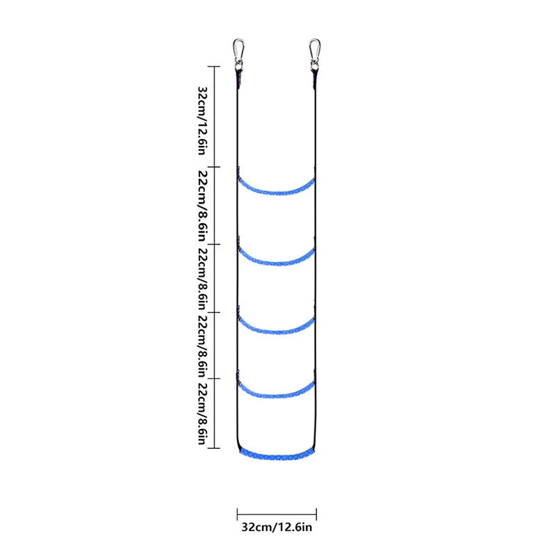 Imagem -03 - Escada Dobrável com Assistência Extensão da Escada da Corda do Barco Escada de Natação para Veleiro Caiaque Azul Passos