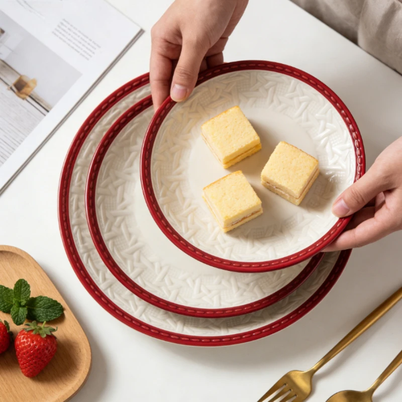 

Набор посуды в винтажном стиле к Новому году: тарелка, миска, палочки для еды. Высокая эстетичность, керамика, для дома, для лапши.