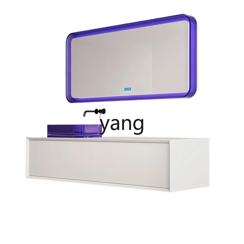 

LTT Washbasin Bathroom Cabinet Combination Washstand Solid Wood Toilet Household Transparent Washbasin