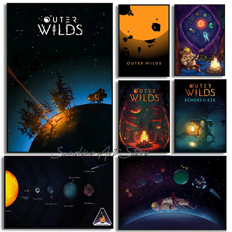New Video Game Outer Wilds Space Adventure Gaming Astronaut Video Game Gamer Poster Canvas Painting Wall Pictures Gaming Decor