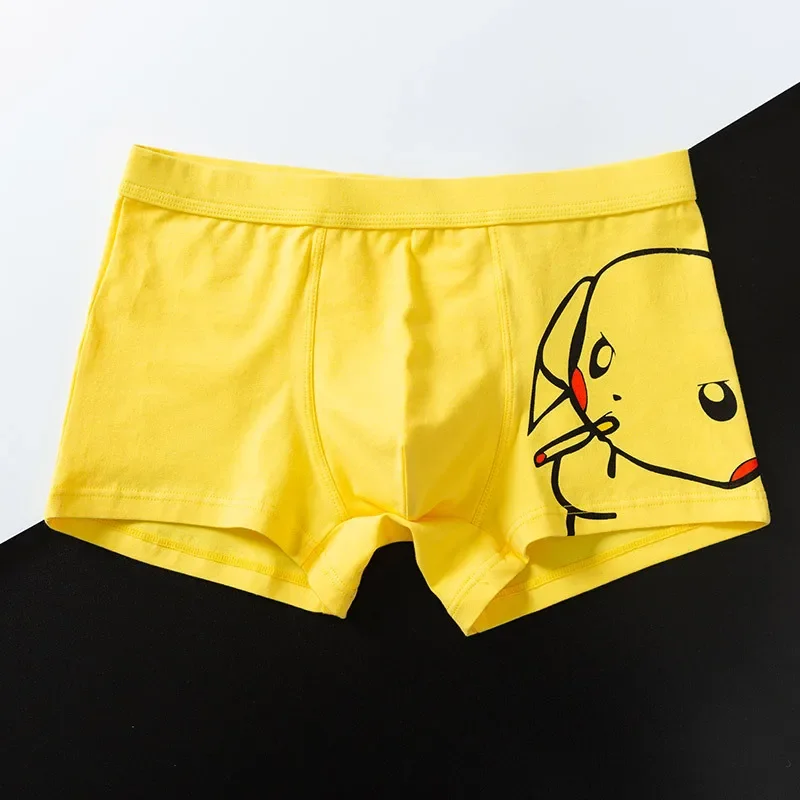 Pikachu Men Underwear Panties Boys Summer Breathable Cartoon Panties Male Cotton Underpants