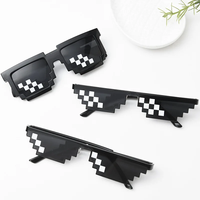 8 Bit Thug Life Sunglasses Pixelated Men Women Brand Party Eyeglasses Mosaic UV400 Vintage Eyewear Unisex Gift Toy Glasses image 2