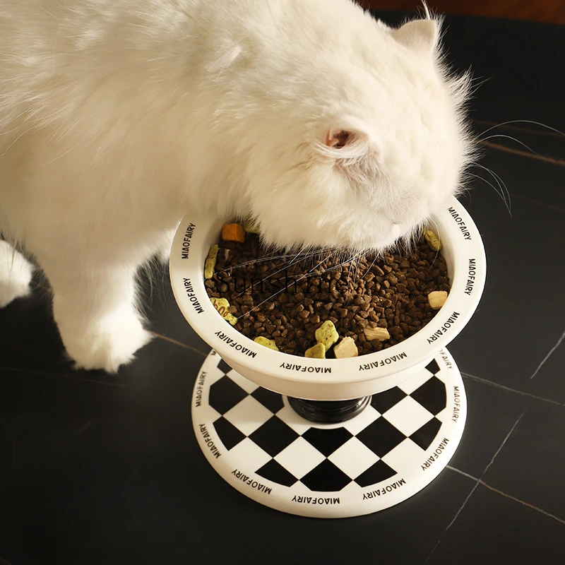 

Anti-knock high-footed non-oblique large-diameter water bowl can be used for small dogs