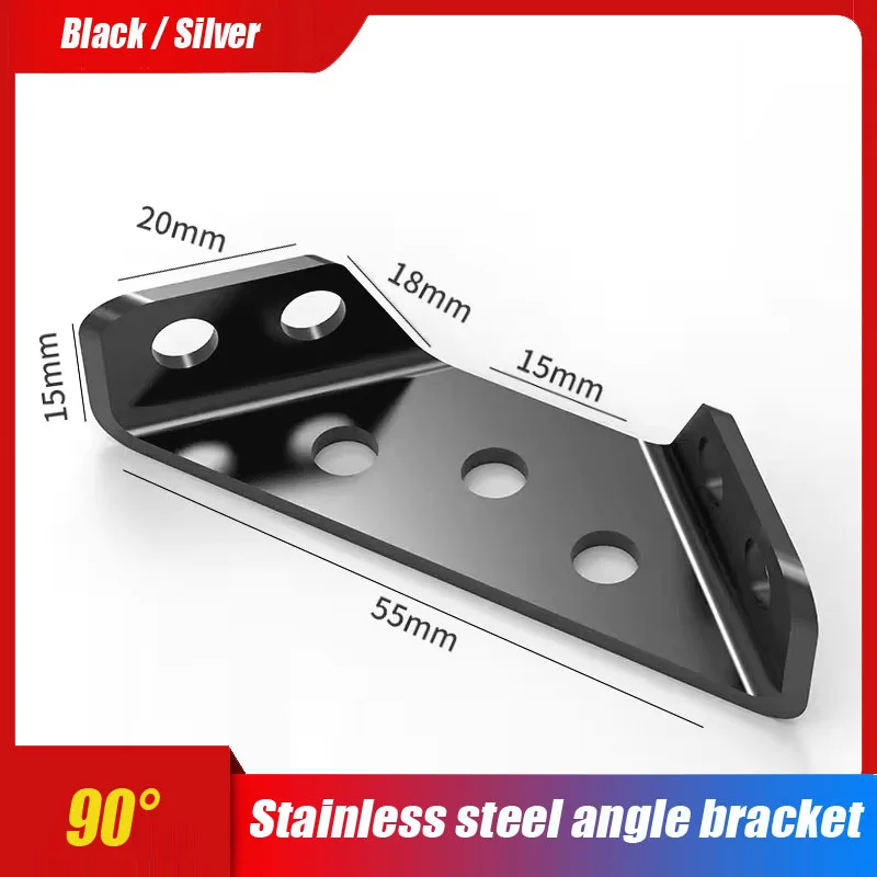 

1Pack 90° Right Angle Triangle Support Bracket Chair Reinforcement Hardware Anti-Slip Angle Iron with Pre-Drilled Holes