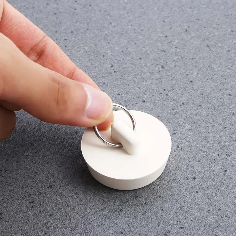Multipurpose White Leak-proof Kitchen Anti-odor Pull Ring Design Bathroom Amenities Sink Stopper Drain Plug Floor Drain Plug