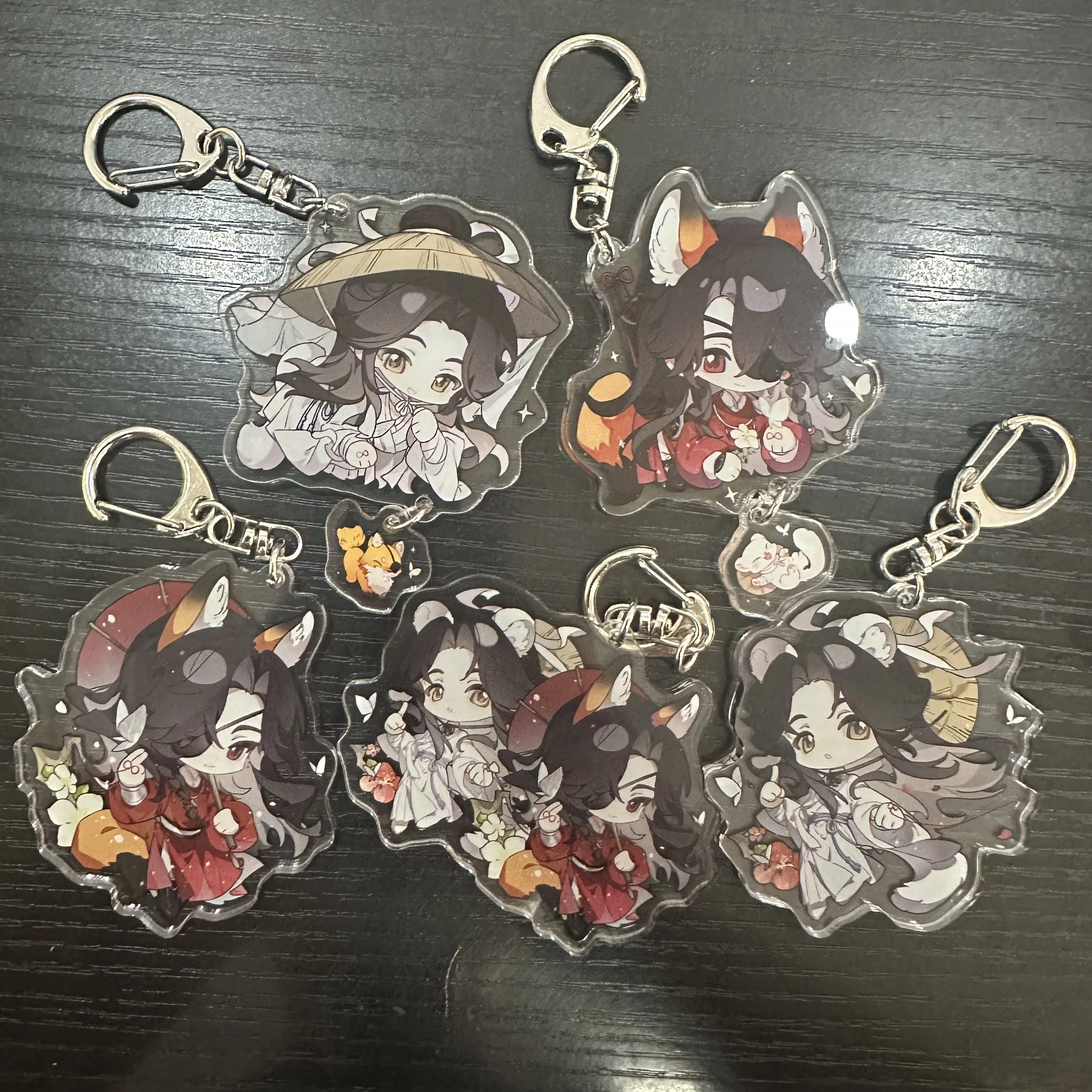 Anime Tian Guan Ci Fu Figures Xie Lian Hua Cheng Cosplay Acrylic Key Chain Kawaii Bag Accessories Fans Christmas Gifts 6CM