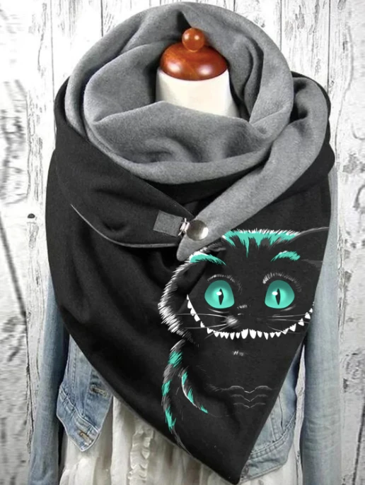 Smile Punk Cat Casual Scarf And Shawl for Women