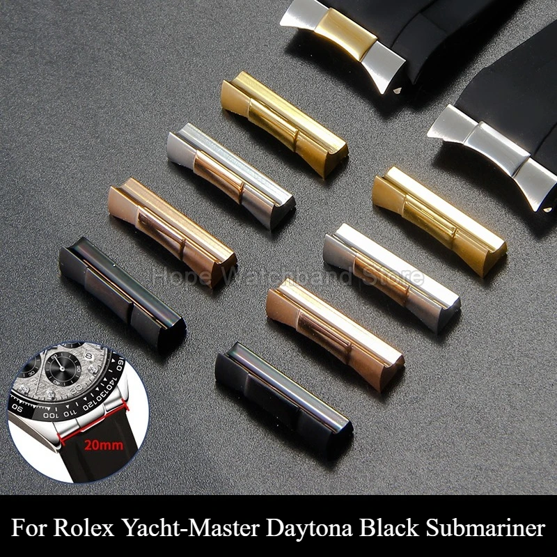 Anti-stain Smooth-join Watch Accessories 20 21mm for Rolex Yacht-Master Daytona Black Submariner Curved Interface End Links