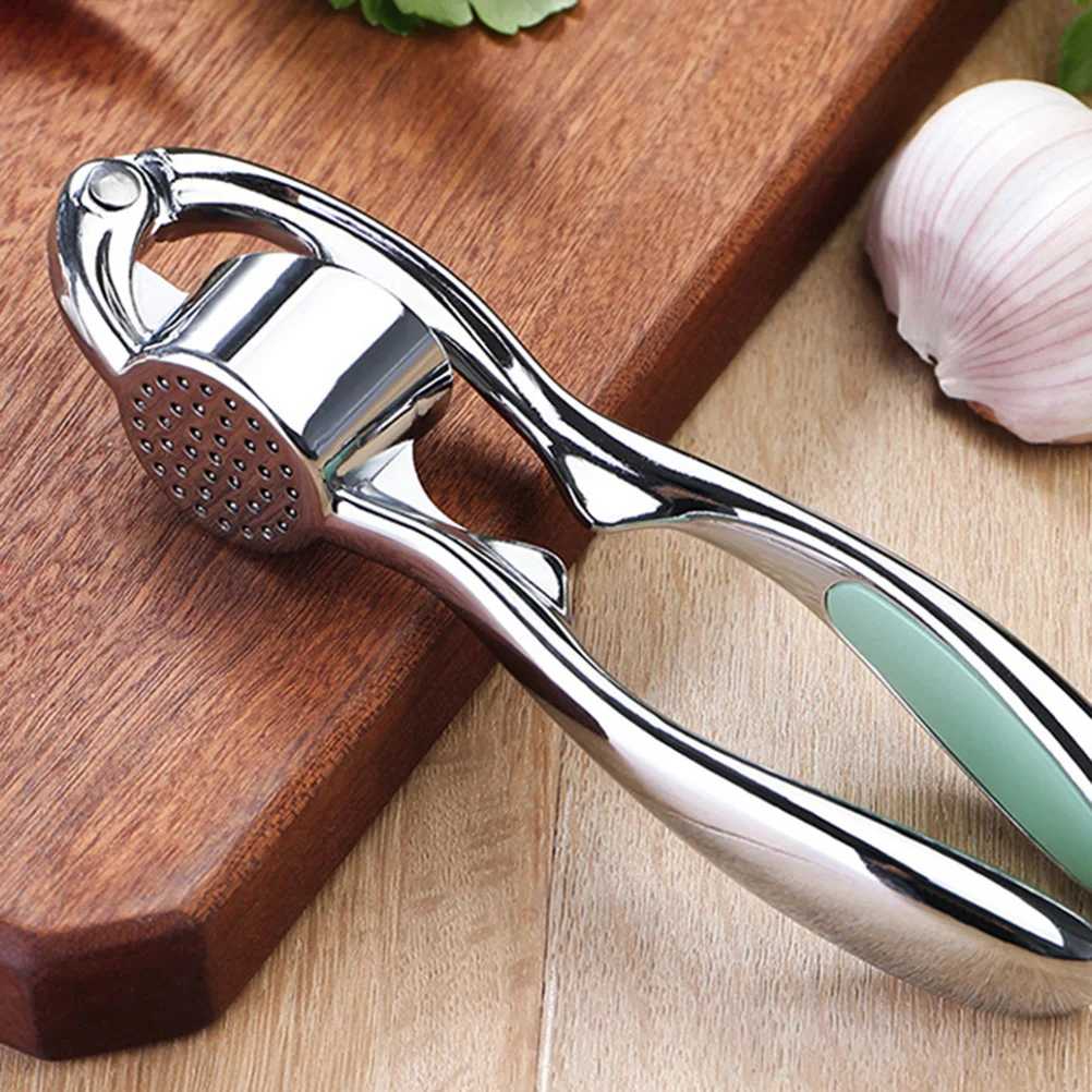 

Garlic Press Zinc Alloy Arc Design Manual Mincer Crusher Kitchen Tool Easy Cleaning No Mess Cooking Helper Green