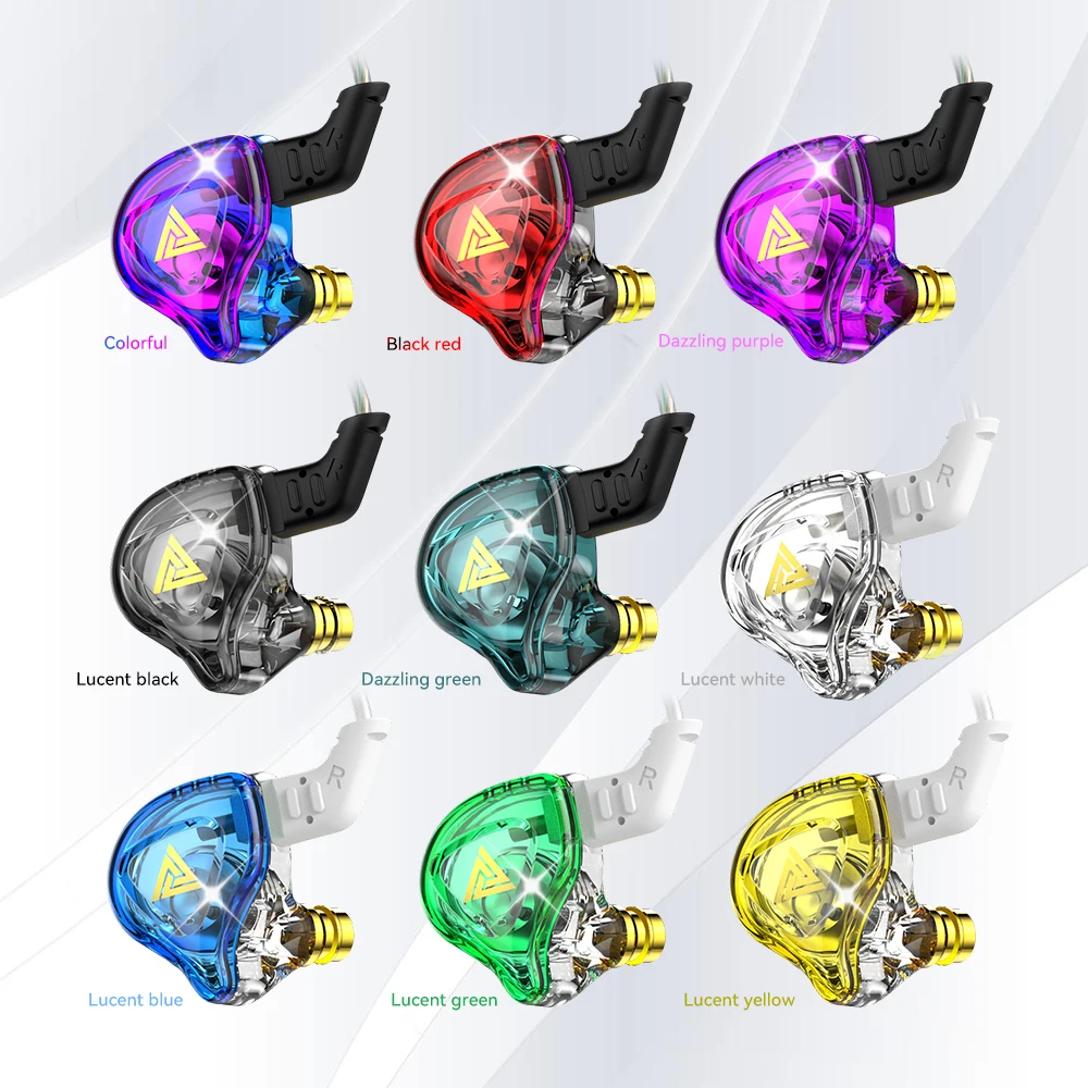QKZ AK6 DMX headphone berkabel, earphone dalam telinga HiFi Bass 3.5mm dengan mikrofon pengurang kebisingan untuk game