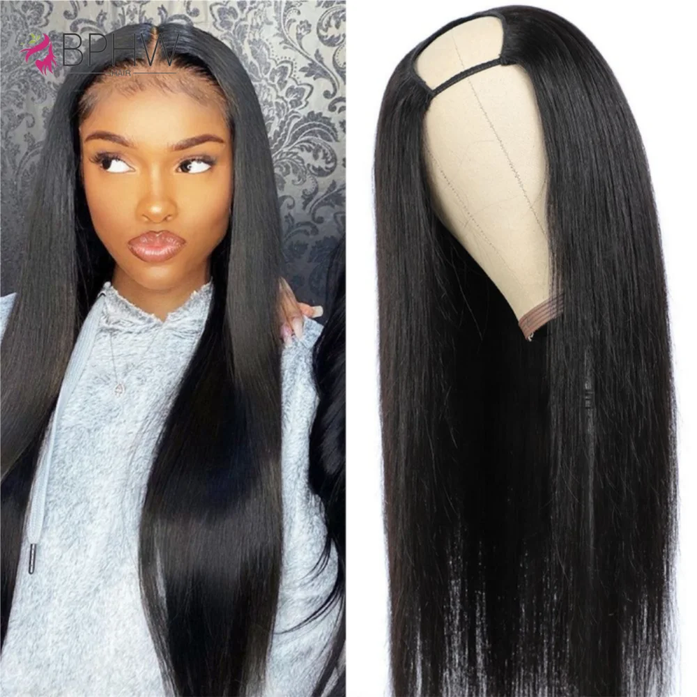 

Natural Color Straight U Part Wig 8-30 Inch U Part Straight Human Hair Wig For Women Daily Use Glueless Full Machine Made Wigs