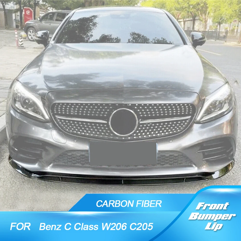 

Carbon Fiber Car Front Bumper Lip Splitter Chin Body Kits Spoiler For Mercedes Benz C Class W206 C205 A205 C43 AMG 2019-2022