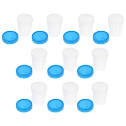 10 Pcs Screw Urine Cup Mouth Sample Specimen Shot Measuring Clear Container Plastic Cups Fecal 120ml Test Tube