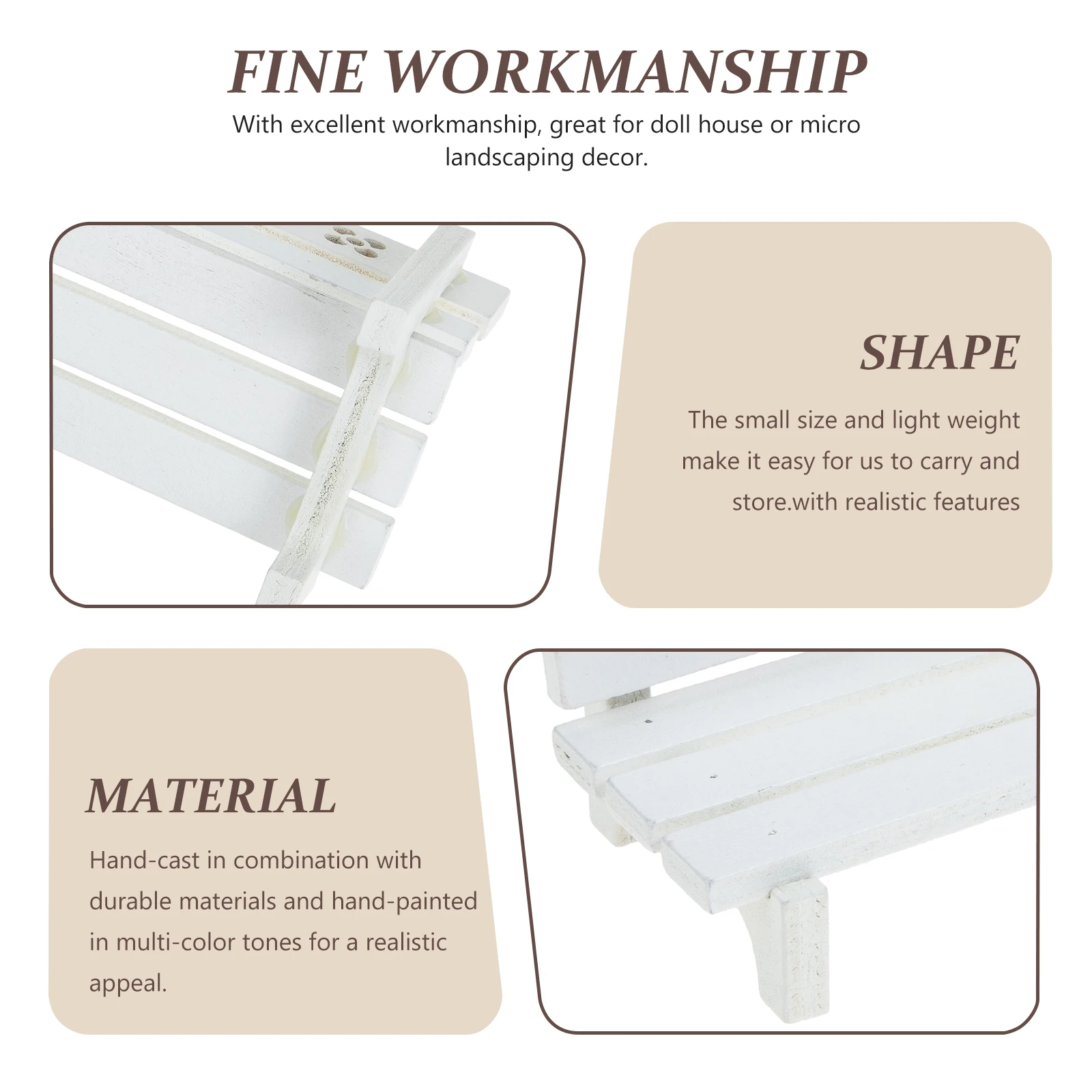 

Miniature Park Bench Wooden Compact Size Perfect for Mini House Decor Micro Landscape Bench Ornament House Supplies