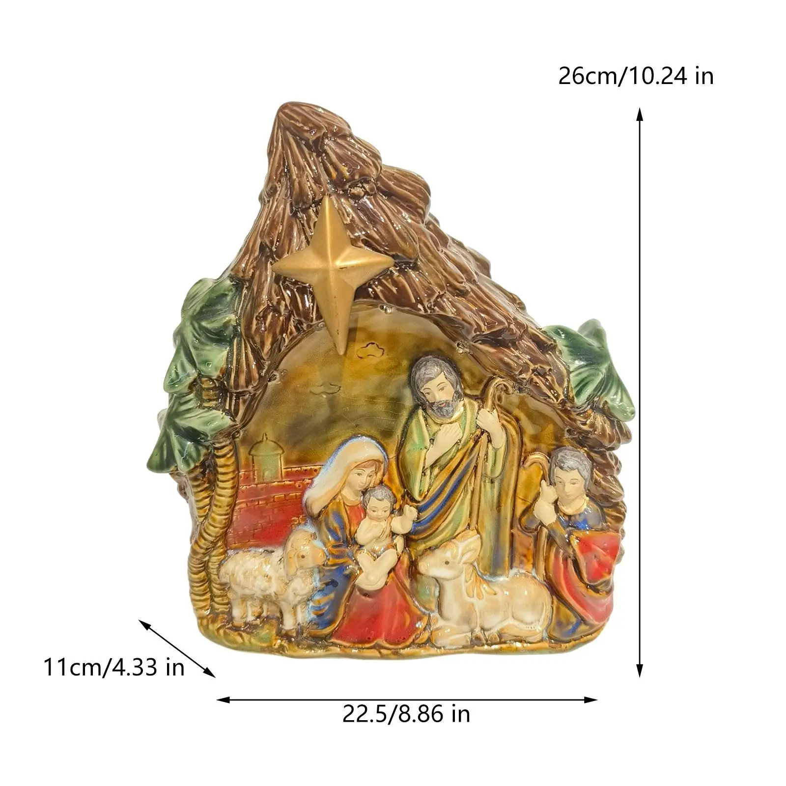 Nativity Figurines Sculptures with Light Christmas Nativity Figurines LED Lamp for Shelf Desktop Living Room Car Birthday Gift