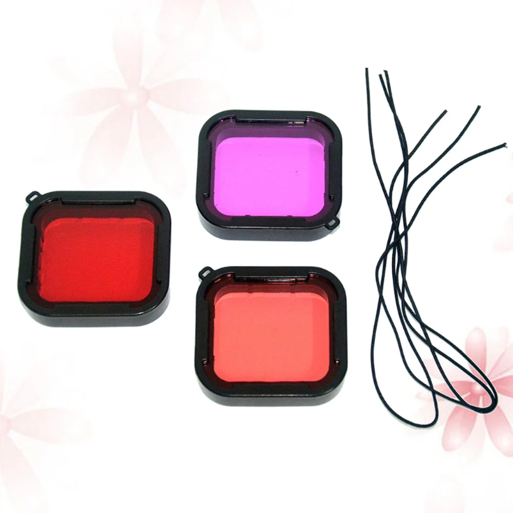

3Pcs Waterproof Protective Filter Lens Cover Scratch Proof Tempered Glass for Action Camera Scuba Diving Snorkeling