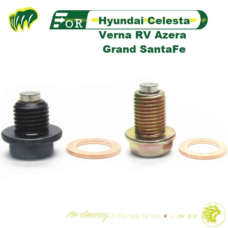 

1Set Screws And Gasket For Hyundai Celesta Verna RV Azera Grand SantaFe Magnetic Oil Pan Oil Drain Screw Machine Oil Pan Screw