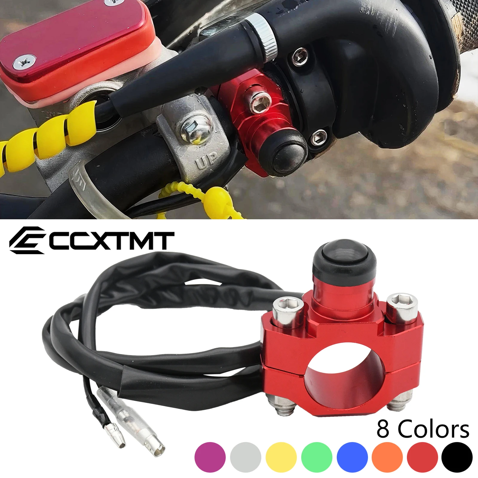 Motocicleta dirt bike atv 22mm alça universal cnc start kill switch botão liga/desliga do motor para ktm honda kawasaki yamaha suzuki