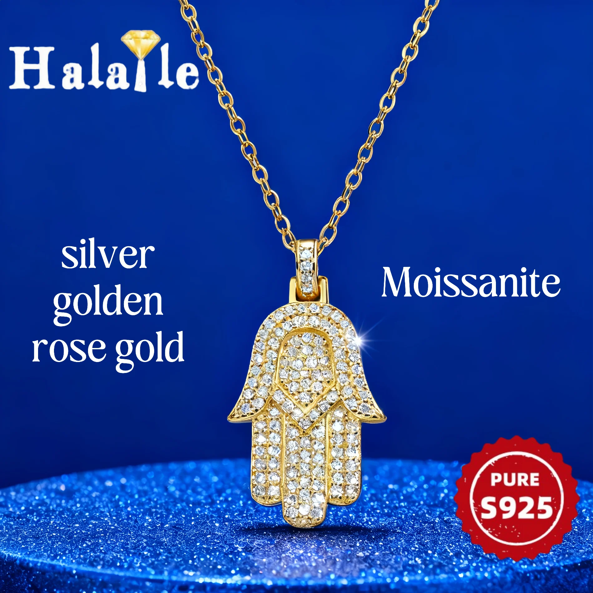 

Halaile 0,9 мм * 123 муассанит кулон ожерелье S925 серебро для мужчин женщин хип-хоп модные пальмы сверкающие вечерние подарок на годовщину